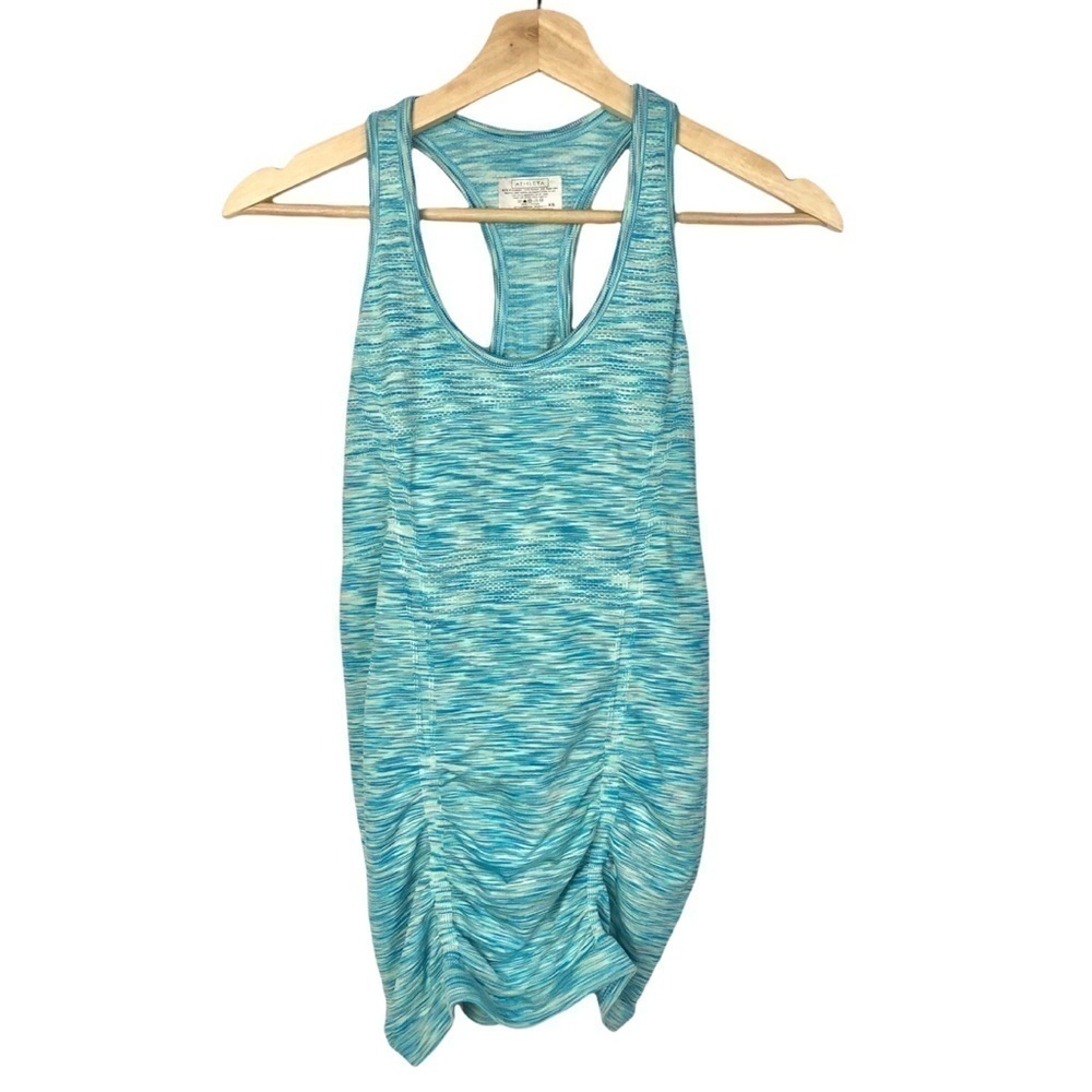 Athleta Light Blue Ruched Front Fitted Speedlight Athletic Tank Top XS
